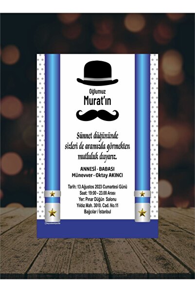 by-za davetiye Sünnet Davetiyesi Sünnet Düğün Davetiyesi (50 ADET)