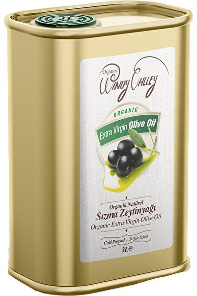 Organic Windy Valley Organik Sızma Zeytinyağı Soğuk Sıkım (3 LİTRE) Yüksek Polifenol