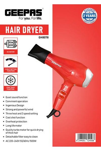 Geepas 3 Heat Setting Function1500W Hair Dryer GH8078 Geepas