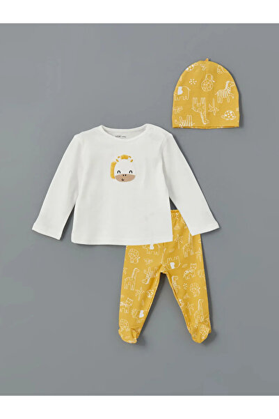 LC Waikiki LCW baby Ekru Bisiklet Yaka Erkek Bebek Hastane Seti