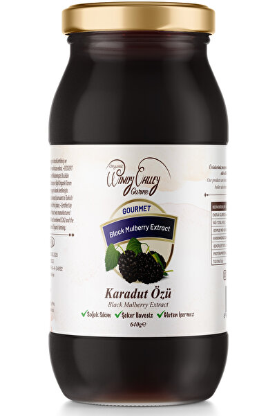 Organic Windy Valley Gurme Karadut Özü (640 gr ) Soğuk Sıkım, Şeker Ilavesiz, Gluten Içermez