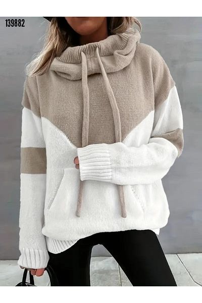 Kokosh moda Γυναικεία μπλούζα με μακρυμάνικο πλεκτό με κορδόνια