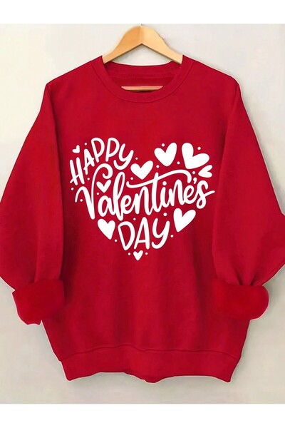 Lider Leather Hanorac imprimat cu gâtul în formă de O - Design elegant și con...