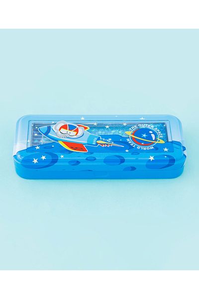 Fab N Funky حافظة أقلام فضاء للأولاد - صندوق مدرسي صغير بطبعات رائعة، أزرق، للأطفال من عمر سنتين فما فوق