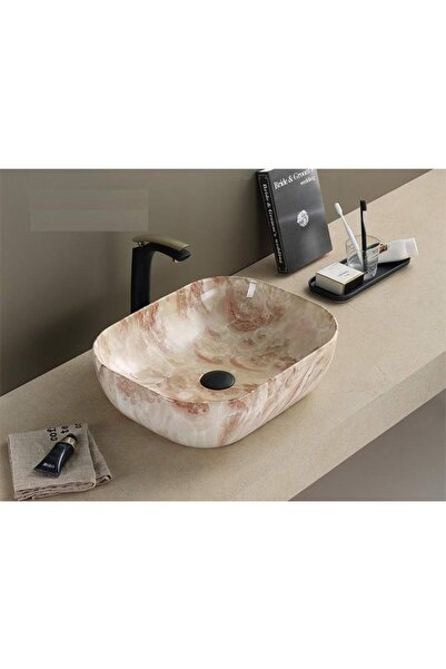 PUROSER Palazzo Marbel Beige Çanak Lavabo