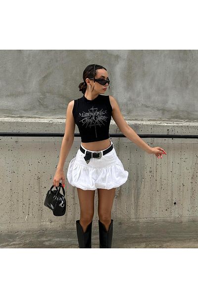 Köstebek Tricou fără mâneci Malibu Juice Club Black Heart Crop