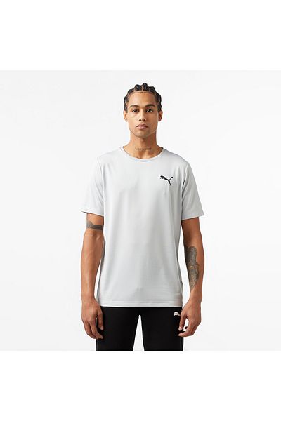 Puma Active Small Logo Tee - Gray Men's T-Shirt