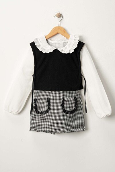 Pina Kids Girl's Shirt and Sweater Skirt-Shorts Set