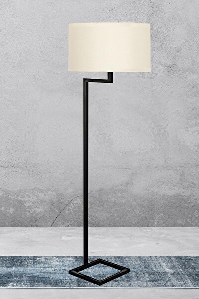 Taşcan Aydınlatma Cross Tekli Krem Silindir Şapkalı  Siyah Lambader