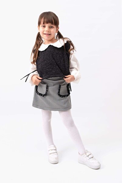 Pina Kids Girl's Shirt and Sweater Skirt-Shorts Set