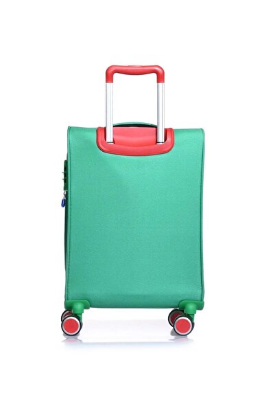 United Colors of Benetton Benetton 2200 Küçük boy Ultra Light Hafif Lüx Kumaş Tekerlekli Valiz YEŞİL