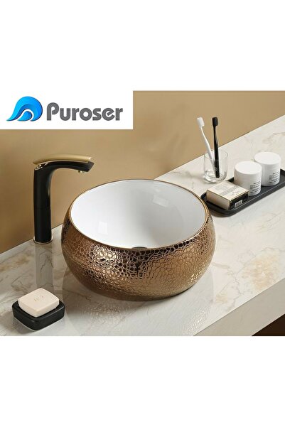 PUROSER Arova Bronz Tezgah Üstü Çanak Lavabo