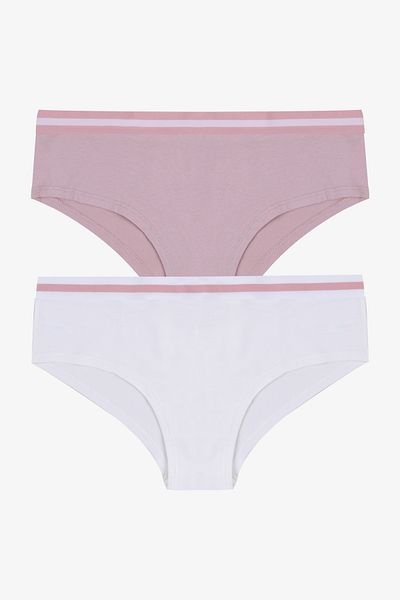 koza iç giyim Women's Double Cotton Raster Elastic Hipster Panties