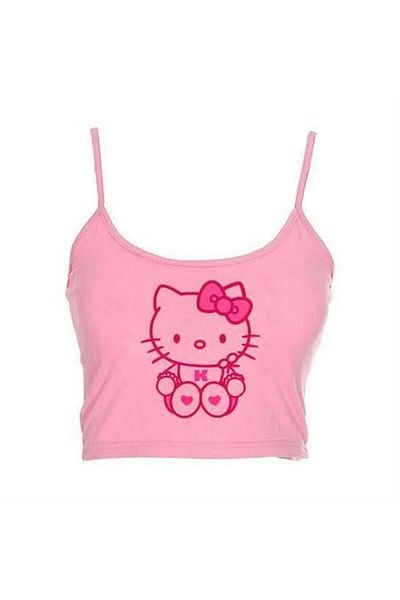 Köstebek Ροζ Hello Kitty με εμπριμέ λουράκι Παιδικό Crop