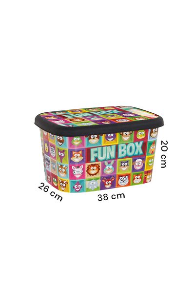 biedda 12 Liter 1 Piece Plastic Multi-Purpose Patterned Toy Storage Container and Organizing Box