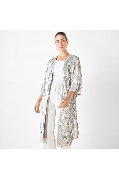 Iconic Sequin Embellished Open Front Shrug
