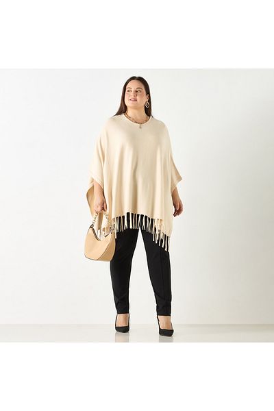 Ulla Popken Fringe Poncho