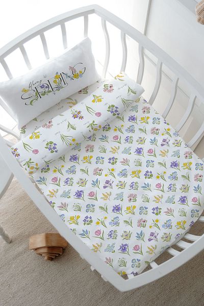 Tuğba Kuğu Mother's Side Crib Duvet Cover Set (60X100) - Iconic Series - Bloomy Spring