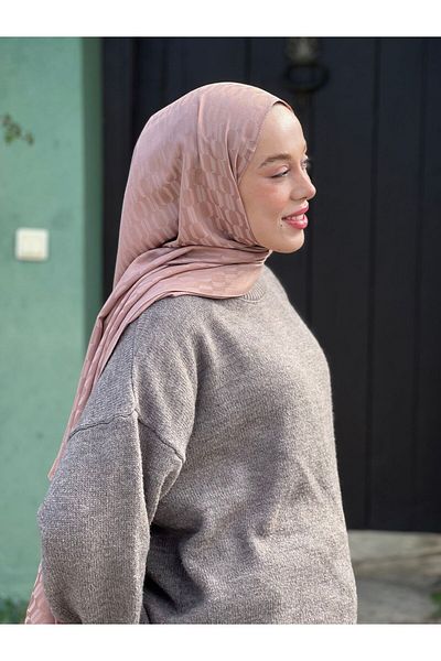 Modakaşmir Silky Jacquard Series Chain Pattern Shawl