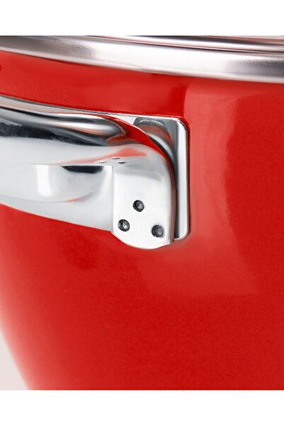 Madame Coco Titanium Enamel Deep Pot - Red - 18 cm