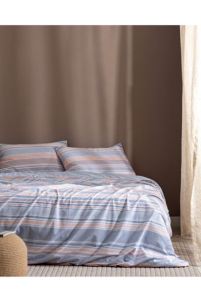 Madame Coco Set cuvertură de pilota Favor King Size Blue Ranforce imprimat 100% bumbac
