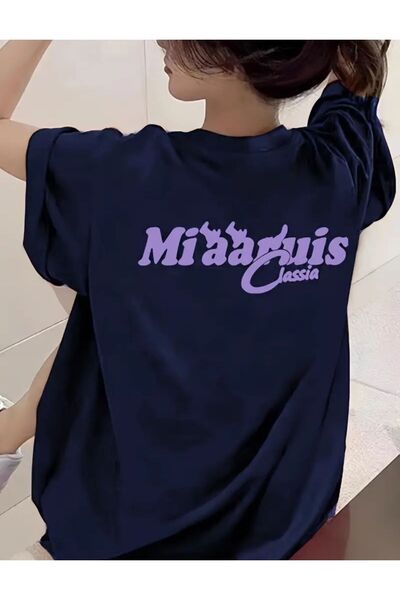 caddekombin Tricou Miaaruis pentru femei, din bumbac pieptănat, cu imprimeu î...