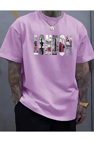 caddekombin Μπλουζάκι από βαμβακερό στρογγυλό λαιμόκοψη με στάμπα της πόλης τ...