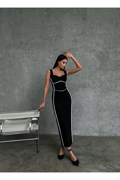 GİZONLY فستان مخطط مستقيم