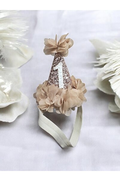 damlakidsmoda 1 yaş bakır / Camel huni şapka parti doğum günü tacı