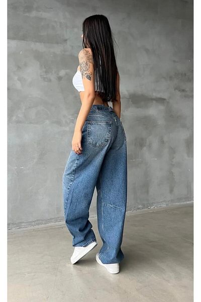 SU SHE Loose Palazzo Jeans with Buckle Detail High Waist on Baggy's Belt