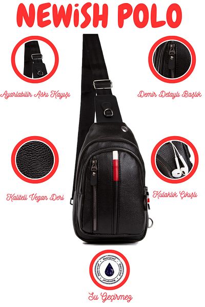 Newish Unisex Crossover Chest and Shoulder Bag with Headphone Jack Daily Travel Bag