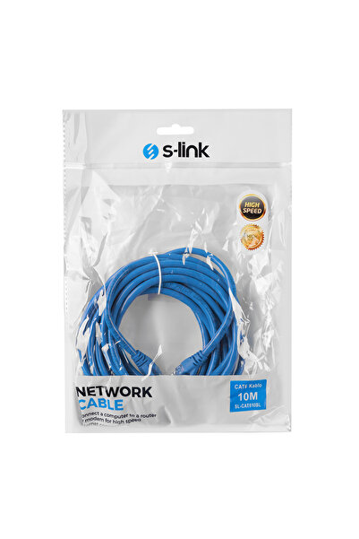 S-LINK Sl-Cat610Bl 10 Metre Mavi Cat6 Patch Kablo