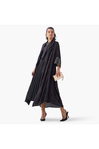 Iconic Embellished Open Front Shrug With Lapel