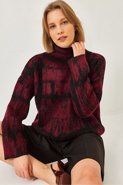 Bianco Lucci Pulover jacquard cu model șal de damă 20246943