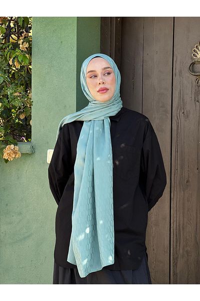 Modakaşmir Silky Jacquard Series Chain Pattern Shawl