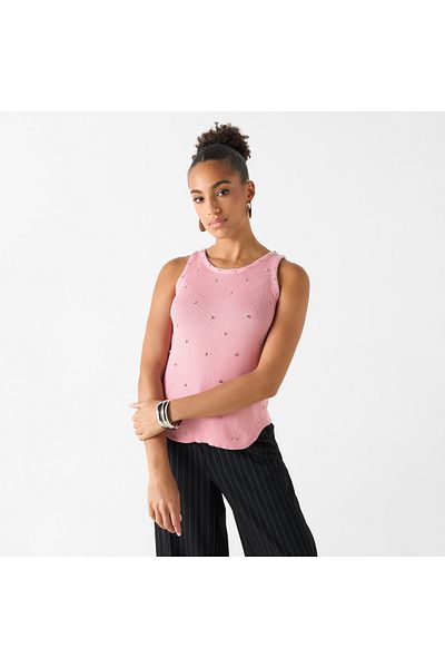 2Xtremz Embellished Sleeveless Top With Round Neck