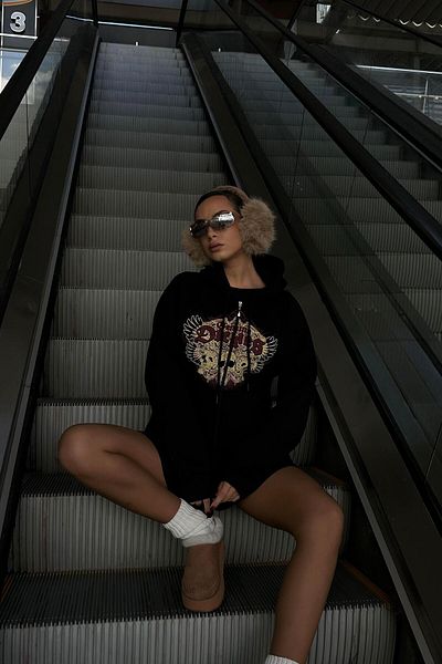 Köstebek Μαύρο φούτερ με κουκούλα Gennine Dicries Skulls