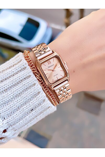 Ferrucci FERRUCCİ MİLANO ÇELİK KORDON KADIN KOL SAATİ+BİLEKLİK HEDİYELİ
