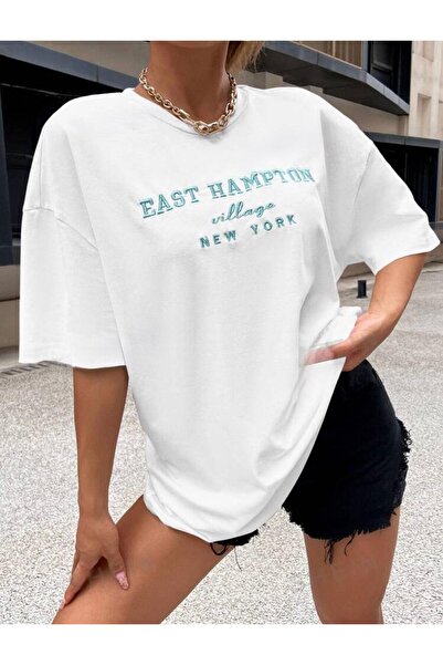 caddekombin تي شيرت نسائي كاجوال من القطن الممشط بأكمام قصيرة ورقبة دائرية با...