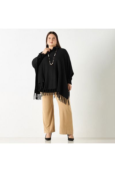 Ulla Popken Fringe Poncho