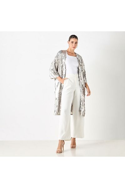 Iconic Sequin Embellished Open Front Shrug