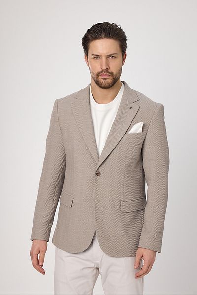 Frappoli Ανδρικό καλοκαιρινό μπουφάν Lores Stone Houndstooth με μοτίβο εύκαμπτο ύφασμα Lycra