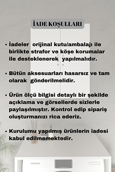 DEWOODY Makina Üstü Dolap Banyo Dolabı Çamaşır Dolabı Havlu Dolabı Kapaklı Dolap