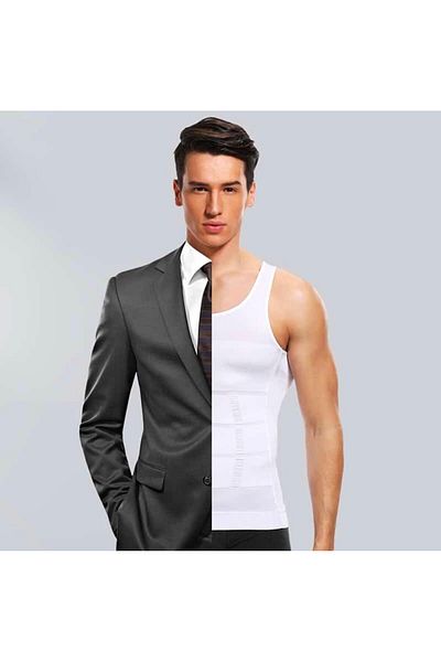 hakkoymaz Men's Corset Undershirt - Waist and Chest Belly Gathering, Firming