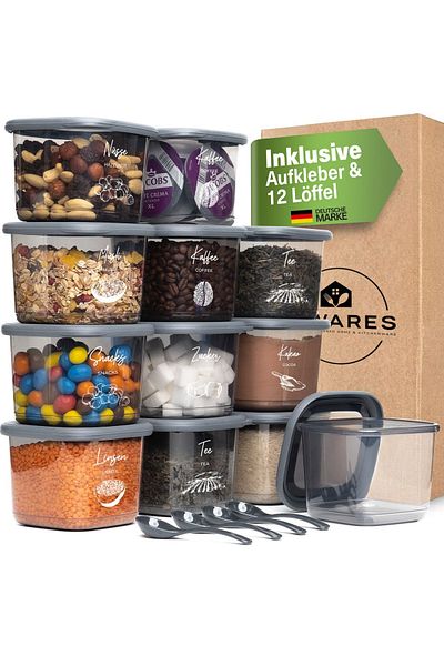 Viwares Vorratsdosen 12er Set - Kleiner Vorratsbehälter
