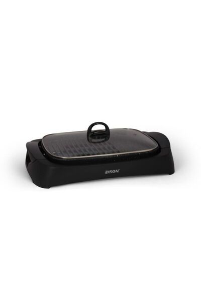Edison Electric Grill, 2200 Watt, Granite, Glass Lid - Black