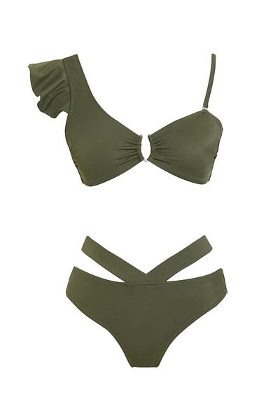 SAILOR moda Volant-Bikini-Set mit V-Ausschnitt