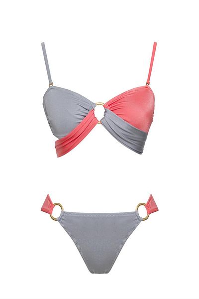SAILOR moda Zweifarbiges trägerloses Bikini-Set