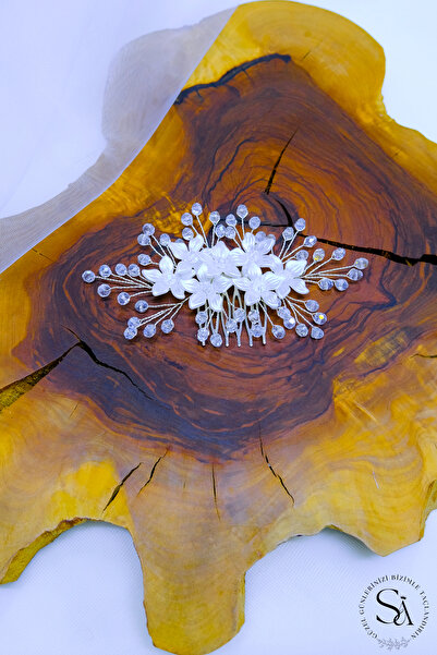 SimgeAksesuar تاج الزفاف الأنيق وإكسسوارات الشعر بأحجار الكريستال - صناعة يدوية بالكامل