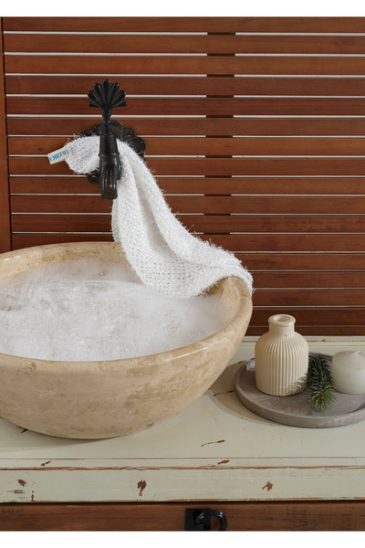 Kelebek Kese White Flexible Bath Loofah - 30X40, Suitable for All Skin Types